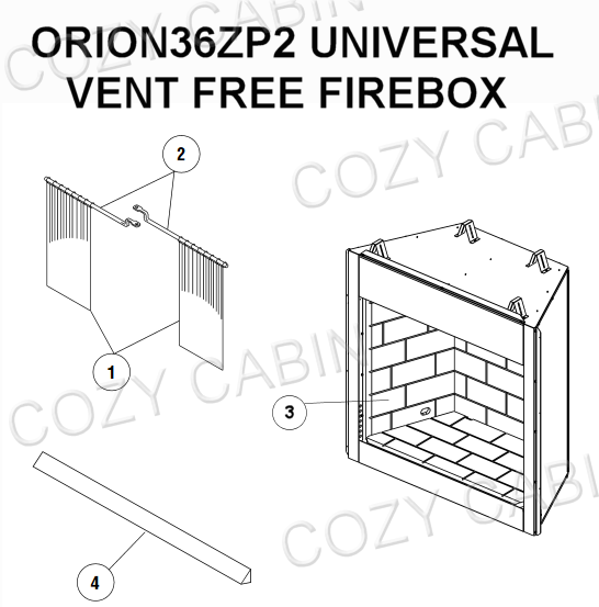 UNIVERSAL VENT FREE FIREBOX (ORION36ZP2) #ORION36ZP2